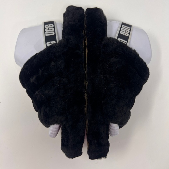 UGG Black Sherpa Fluff Yeah Platform Slide Sandal Slippers Size 6 Women's - Picture 7 of 12